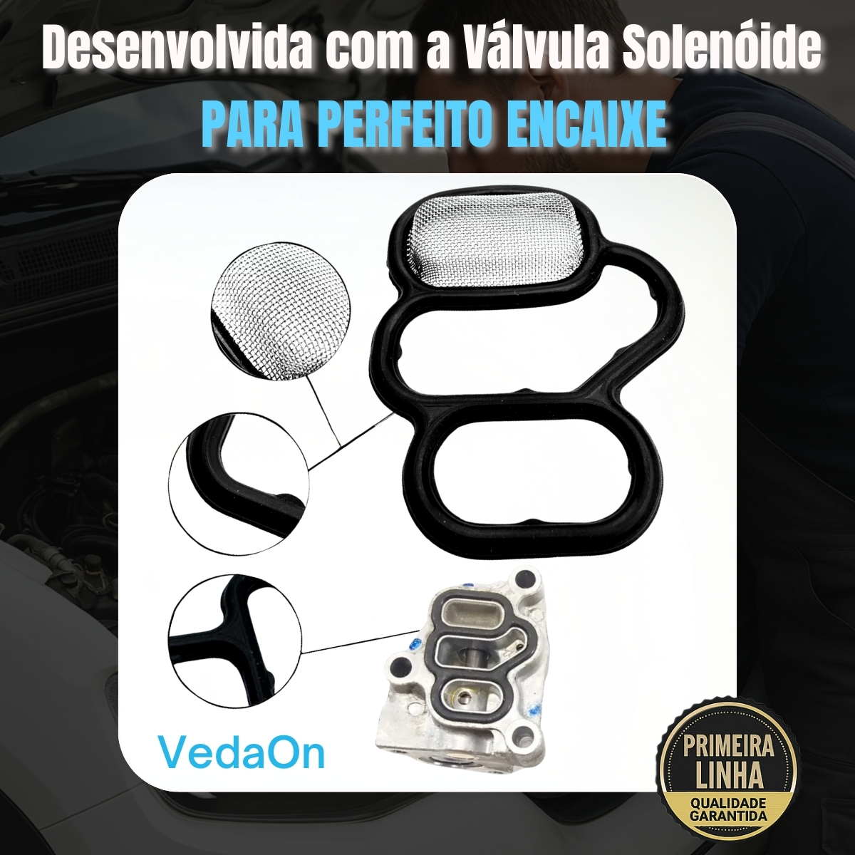 Junta Válvula Solenóide com Tela Honda City Fit 1.4 L13Z1 L13Z2 1.5 L15A7 16V - Imagem 4