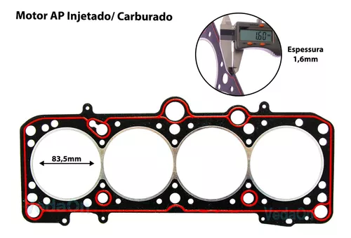 Junta Completa Cabeçote Com Retentor Verona Escort 2.0 8v Ap - Imagem 2