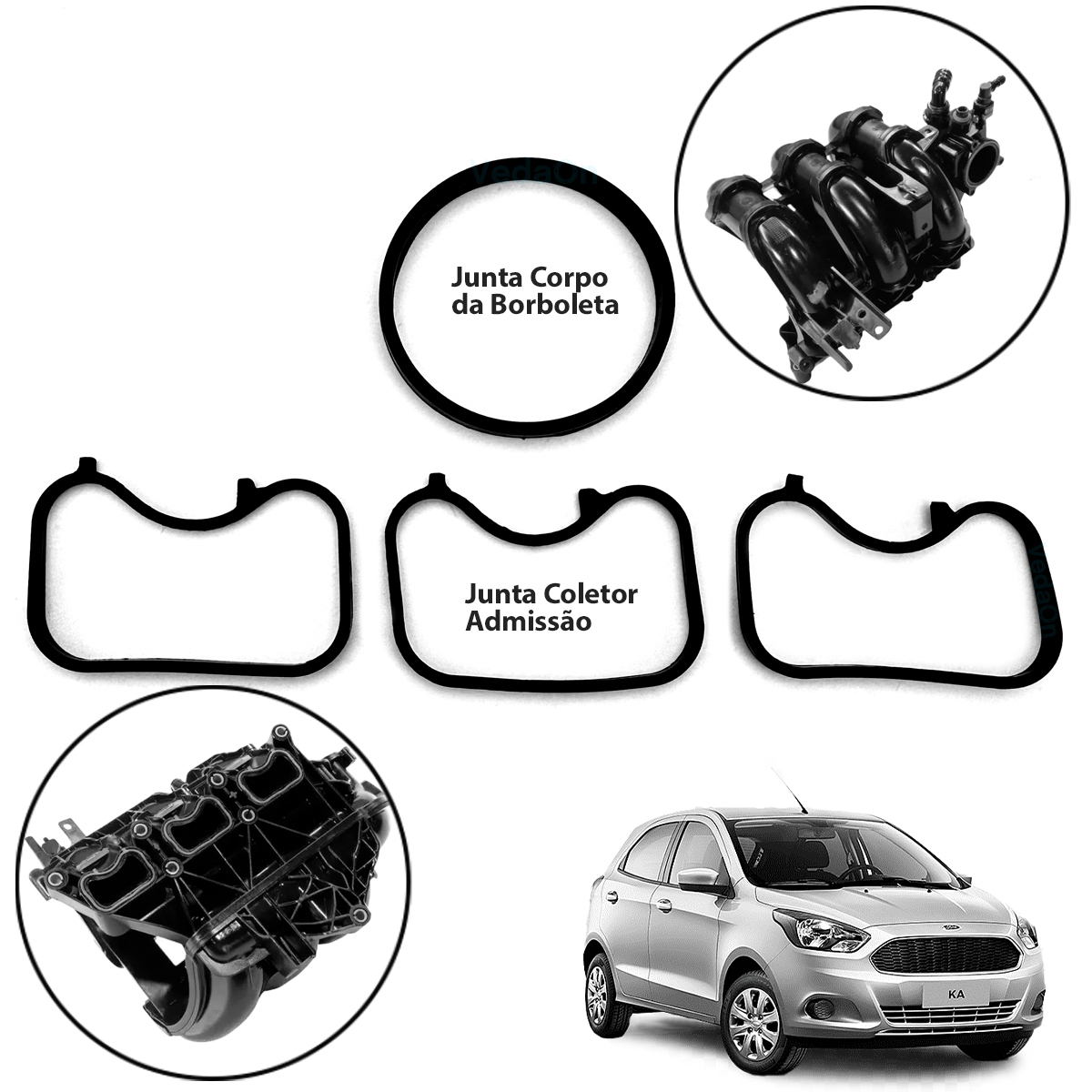 Junta Superior Retentor para Ford Ka 1.0 12v Flex 3 Cilindro - Imagem 5