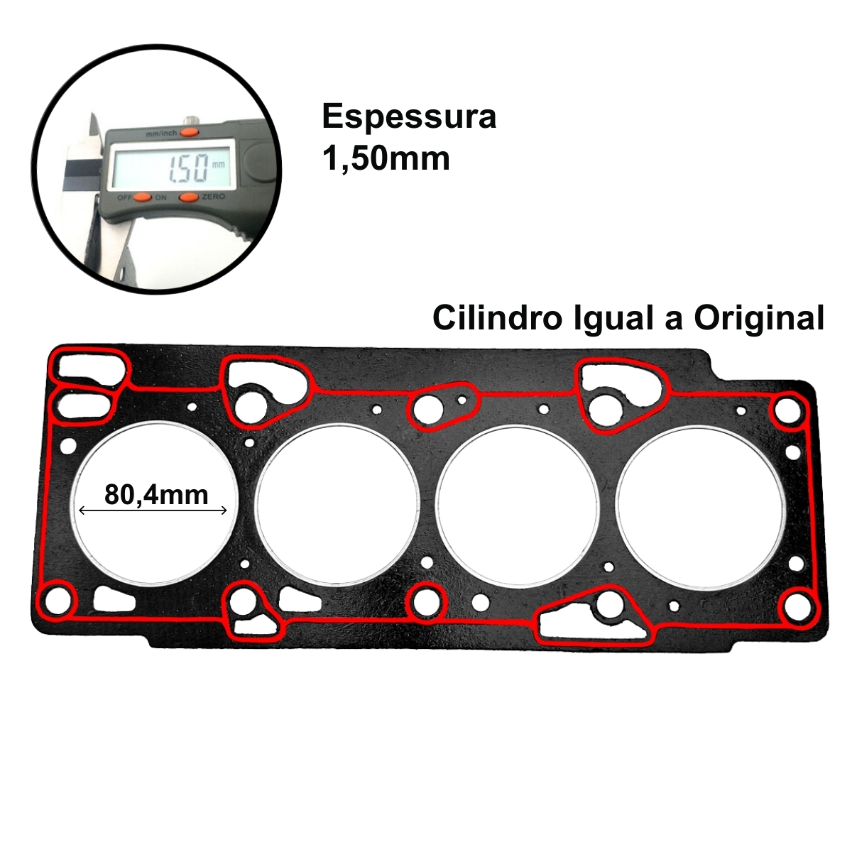 Junta Cabeçote Chrey Tiggo 2 Act / Look 1.5 16V 18/20 Acteco Flex Vvt Aspirado - Imagem 2