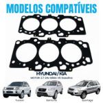 Junta Cabeçote Hyundai Tucson Santa Fé Vera Cruz 2.7 24V V6 G6BA Em Aço - Imagem 3