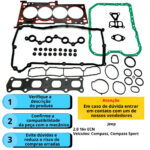 Jogo Junta Completo Jeep Compass 2.0 16V ECN amianto - Imagem 3