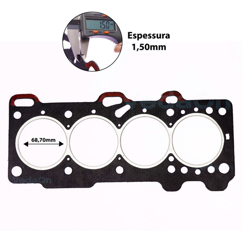 Junta de cabeçote Hyundai Atos Prime 1.0 12V G4HC 98/02 - Imagem 2