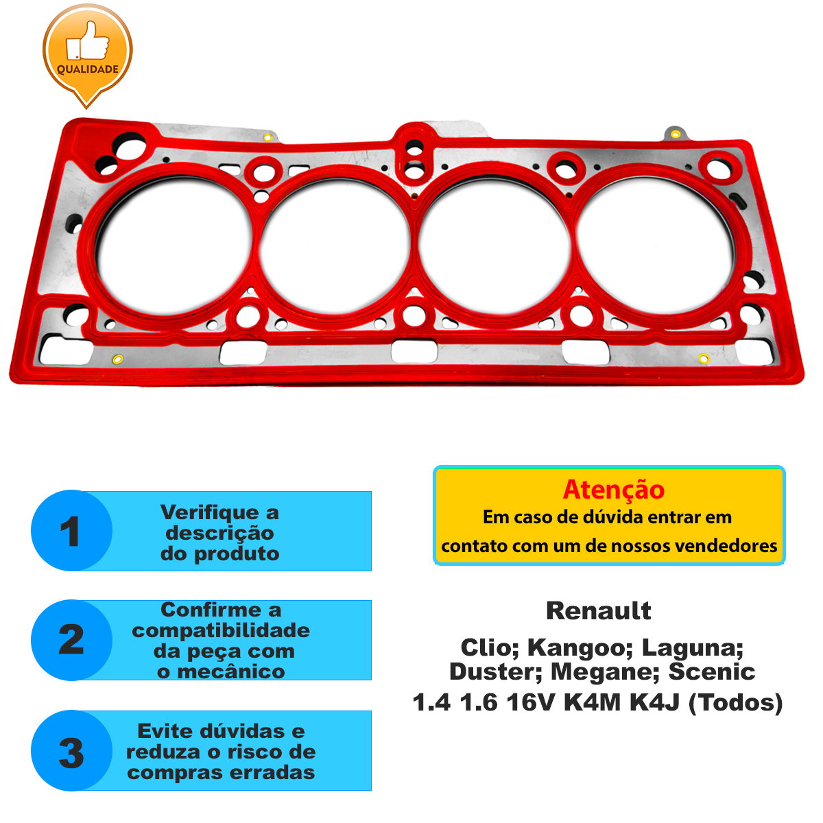 Junta De Cabeçote Renault 1.4/1.6 16V K4M Clio/Scenic/Megane Mls - Imagem 4