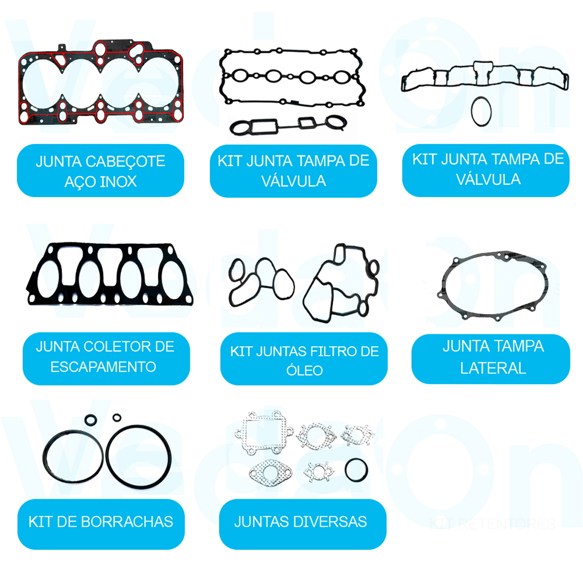 Jogo Junta Completo VW Golf Jetta Passat 2.0 16V FSI - Imagem 2