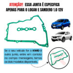 Junta Tampa de Válvula Renault Logan Sandero 1.0 12v Flex 3cc - NA - Imagem 2