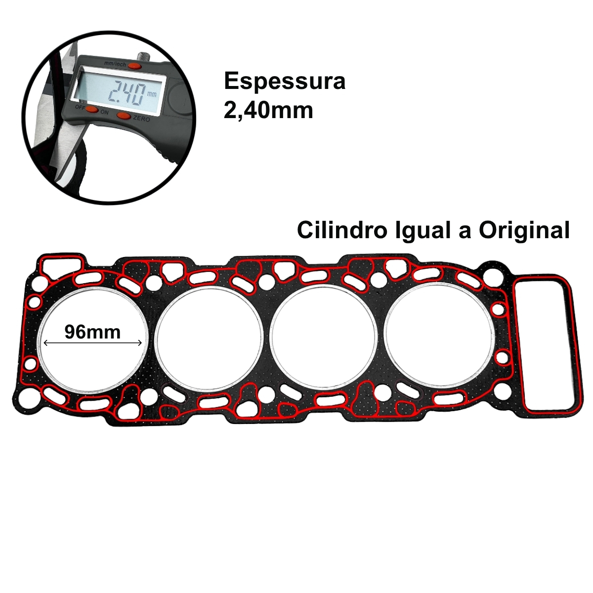 Junta de cabeçote sob medida PAK3 S10 Blazer Mwm Sprint 4.07 2.8 Nissan Frontier Xterra Troller Agrale - Imagem 2