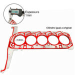 Junta Cabeçote INOX 1mm Ford Ranger Troller T4 3.2 L5 20V DOHC Duratorq TDCi - Imagem 2