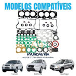Jogo de Juntas Tuscon/Sonata/Santa Fé 2.7 V6 24V G6BA DOHC MLS C/Retentores - Imagem 3