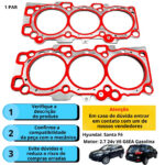 Kit Juntas Cabeçote Hyundai Santa Fé 2.7 V6 24V 05/.. G6EA em Aço - Imagem 4