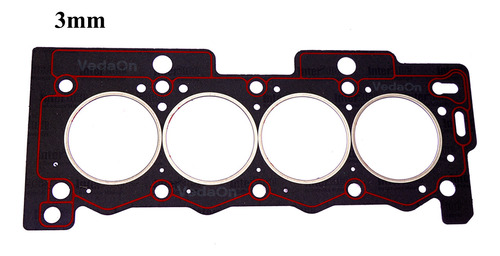 Junta Cabeçote Sob Medida 2,4mm Citroen C3 Pluriel 1.4 8v Flex