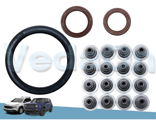 Kit de Retentores Fiat Idea/Doblo/Punto/Argo/Toro /Jeep Renegade/Compass 16V 1.6/1.8 Etorq Evo Flex
