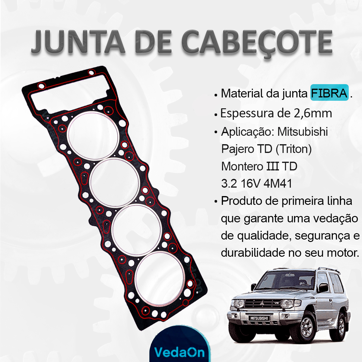 Junta Cabeçote Sob Medida PAK3 L200 Triton 3.2 16v 4m41 - Imagem 5