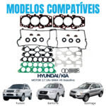 Kit Junta Superior Hyundai Tucson Santa Fé Vera Cruz 2.7 24V V6 G6BA - Imagem 3