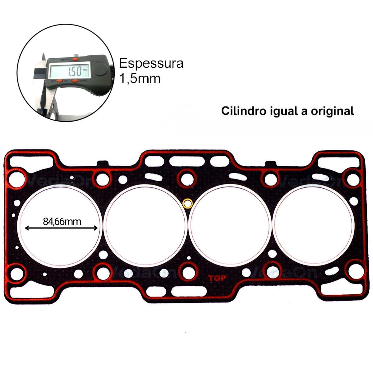 Kit Junta Superior Effa Start Picape Van M100 1.0 8V - Imagem 3