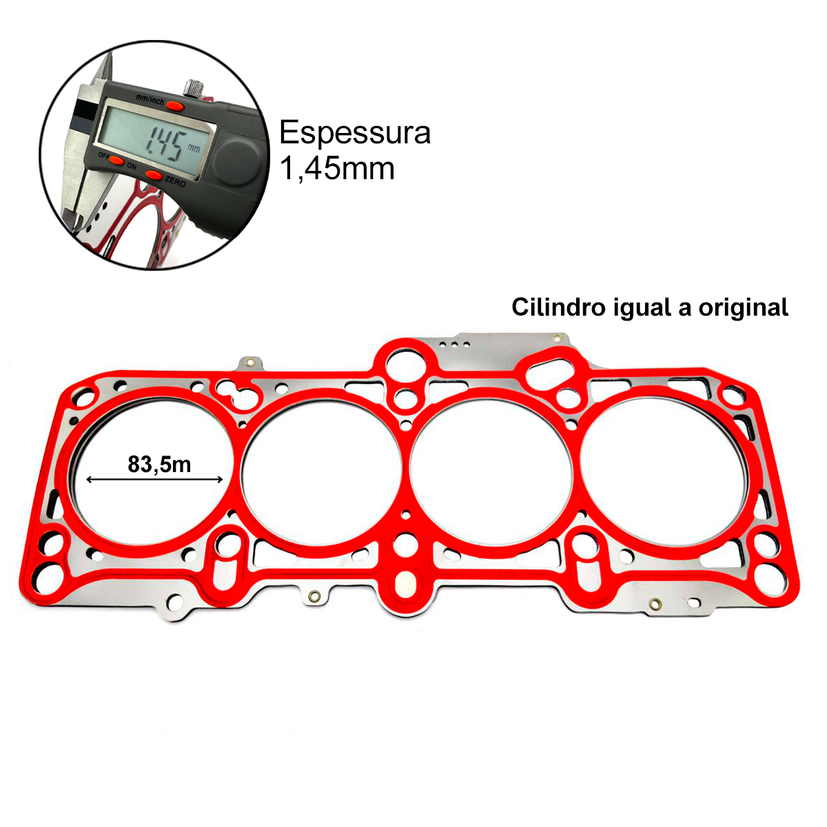 Junta Superior Vw Golf/ Bora 2.0 8v Apk Aqy Azh Atm Em Aço - Imagem 3