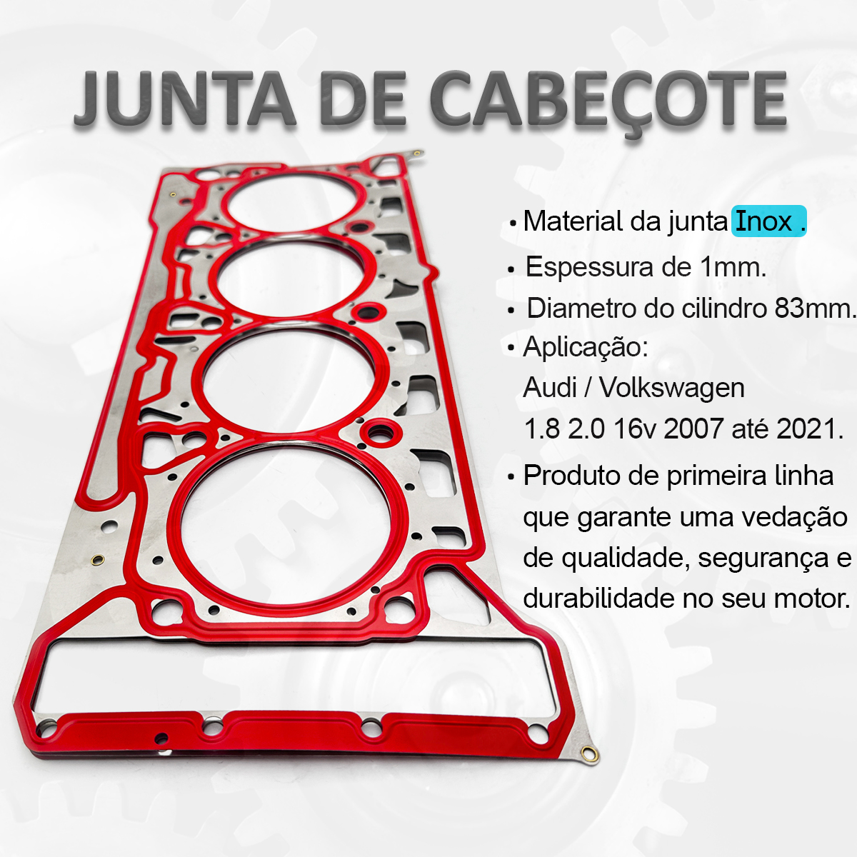 JUNTA DE CABEÇOTE EM INOX Audi A4 A3 TT 16V 2.0 1.8 12/... - Imagem 5