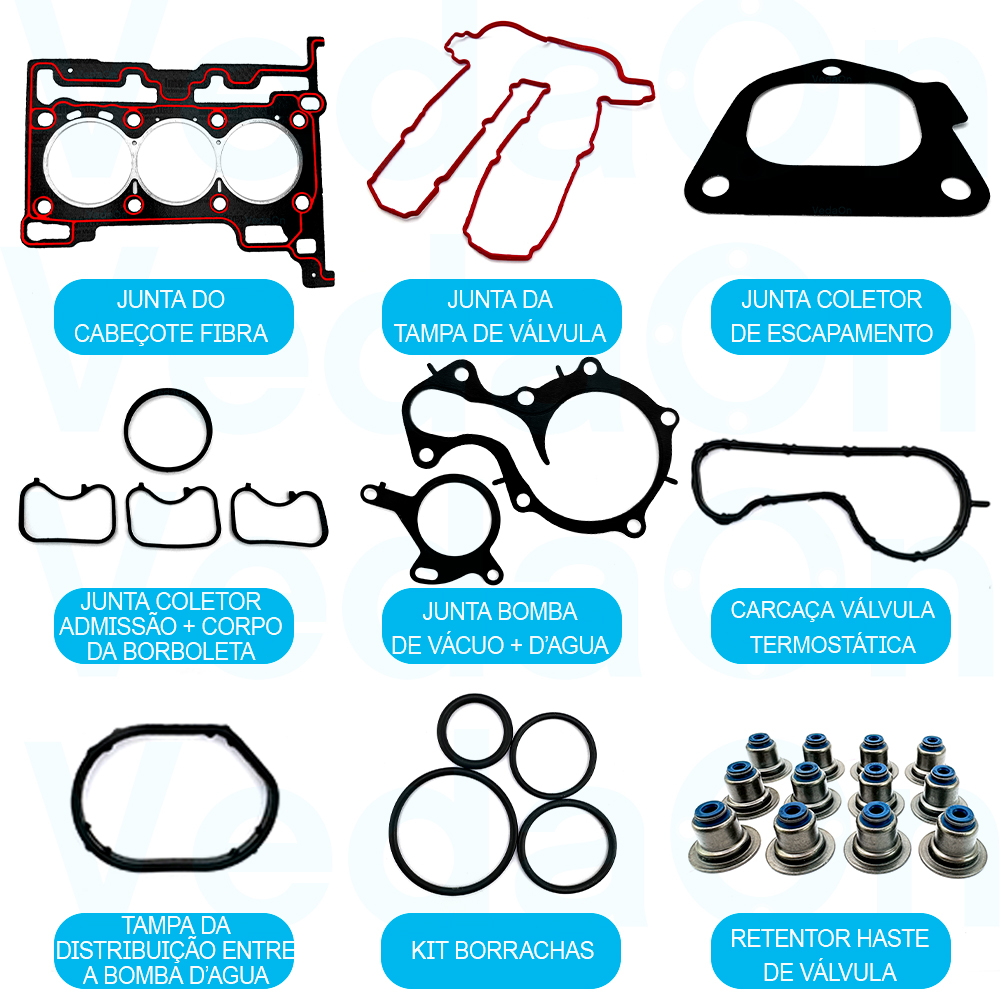 Junta Superior Retentor para Ford Ka 1.0 12v Flex 3 Cilindro - Imagem 2