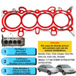 Junta De Cabeçote INOX Honda Civic 1.7 16V D17A/D17Z 2001/... - Imagem 3