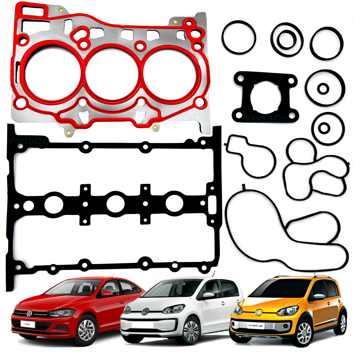 Jogo Junta Cabeçote VW Up! 1.0 TSI Polo Golf Virtus Fox Blue Motion 12V inox