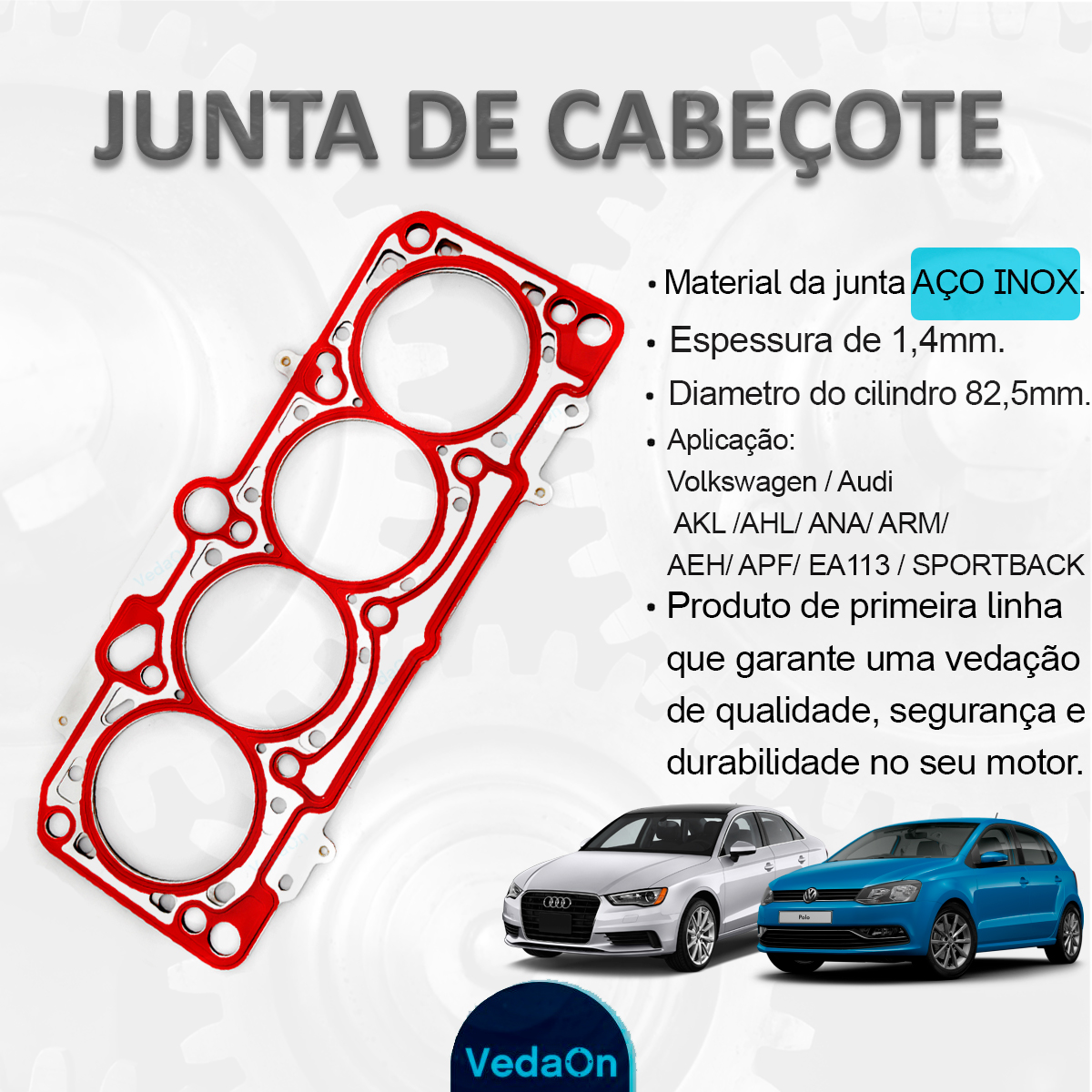 Junta Cabeçote Metal Vw Golf Bora Polo 1.6 8v Sr Akl 97/... - Imagem 6