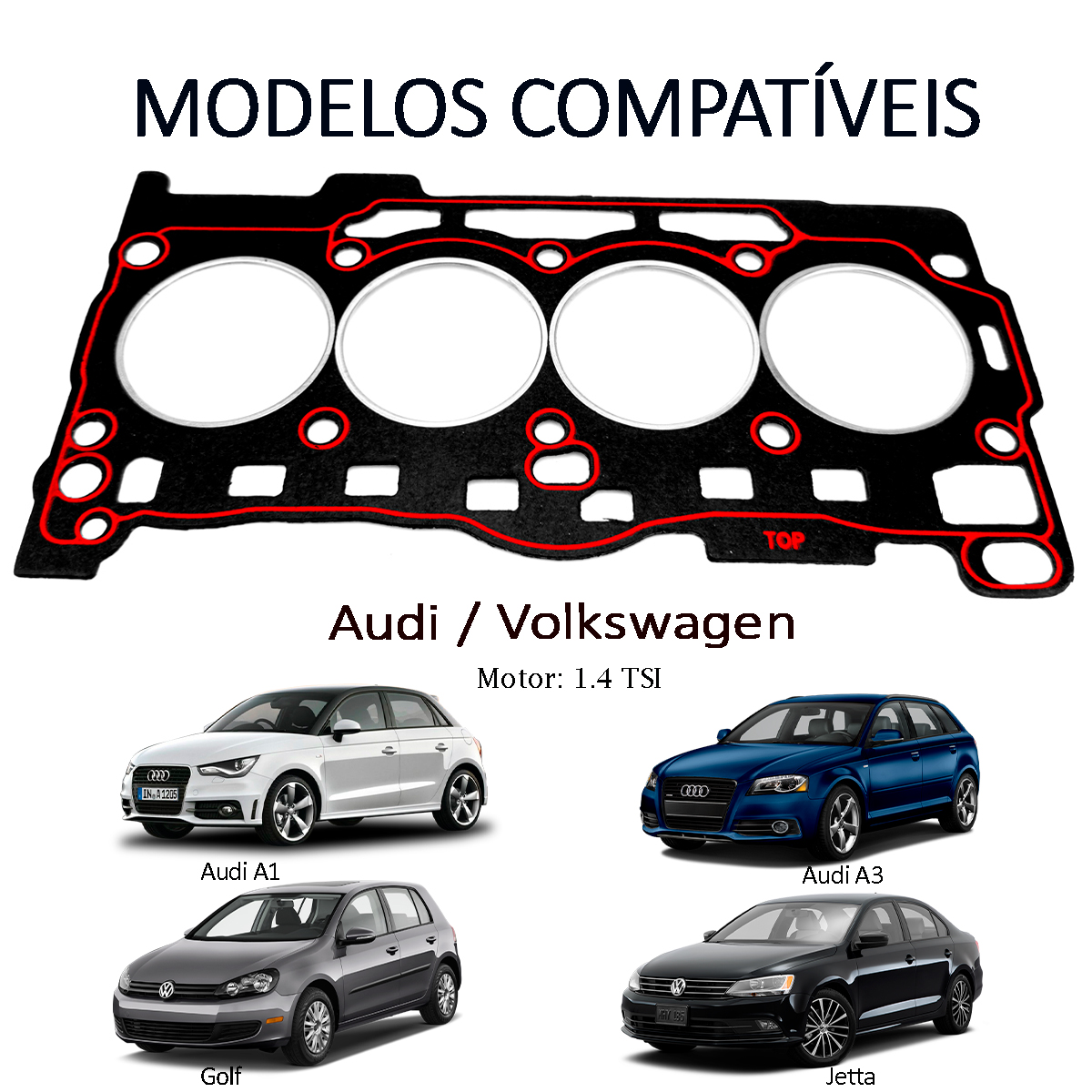 Junta Cabeçote Sob Medida PAK3 Audi A1 A3 1.4 16v Tsi 12/... - Imagem 4