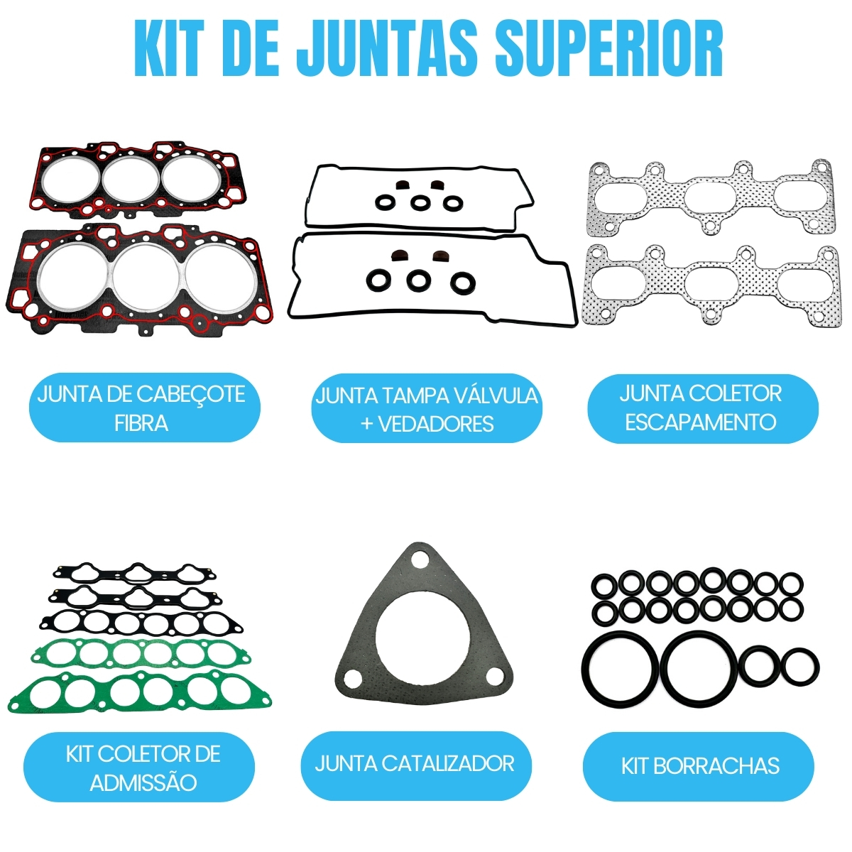 Kit Junta Superior Hyundai Santa Fé 2.7 V6 24V 05/.. G6EA - Imagem 2