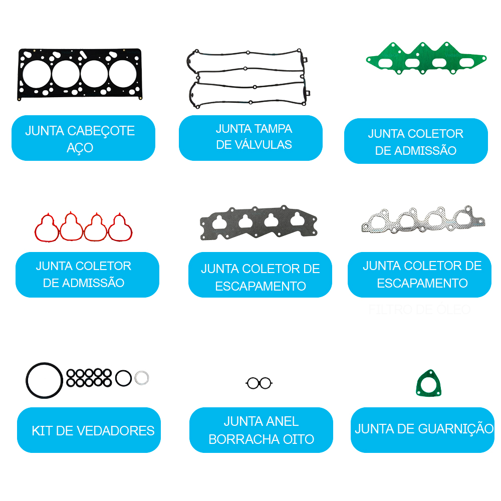 Kit Junta Motor Zetec 2.0 16V Mondeo Escort 97 Com Cabeçote Mls - Imagem 2