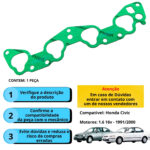 Junta Coletor de Admissão Honda Civic/CRX 1.6 16V D16Z6/7/9 VTEC - Imagem 2