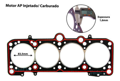 Junta Cabeçote Vw Gol Santana Passat Ap 1.6 1.8 1997/... - Imagem 2