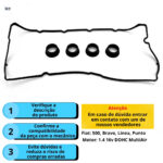 Kit Juntas Tampa de válvulas Fiat 500 Punto Bravo Linea 1.4 L4 16V DOHC MultiAir - Imagem 4