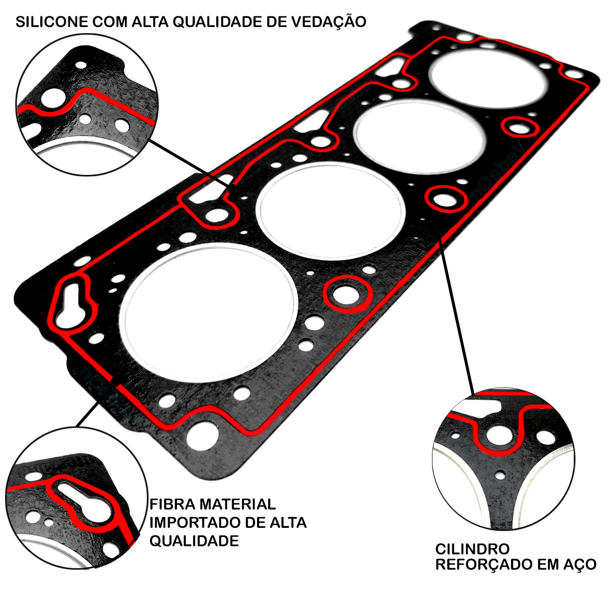 Junta De Cabeçote Volkswagen Gol At 1.0 8v 1000 Flex 95/... - Imagem 2