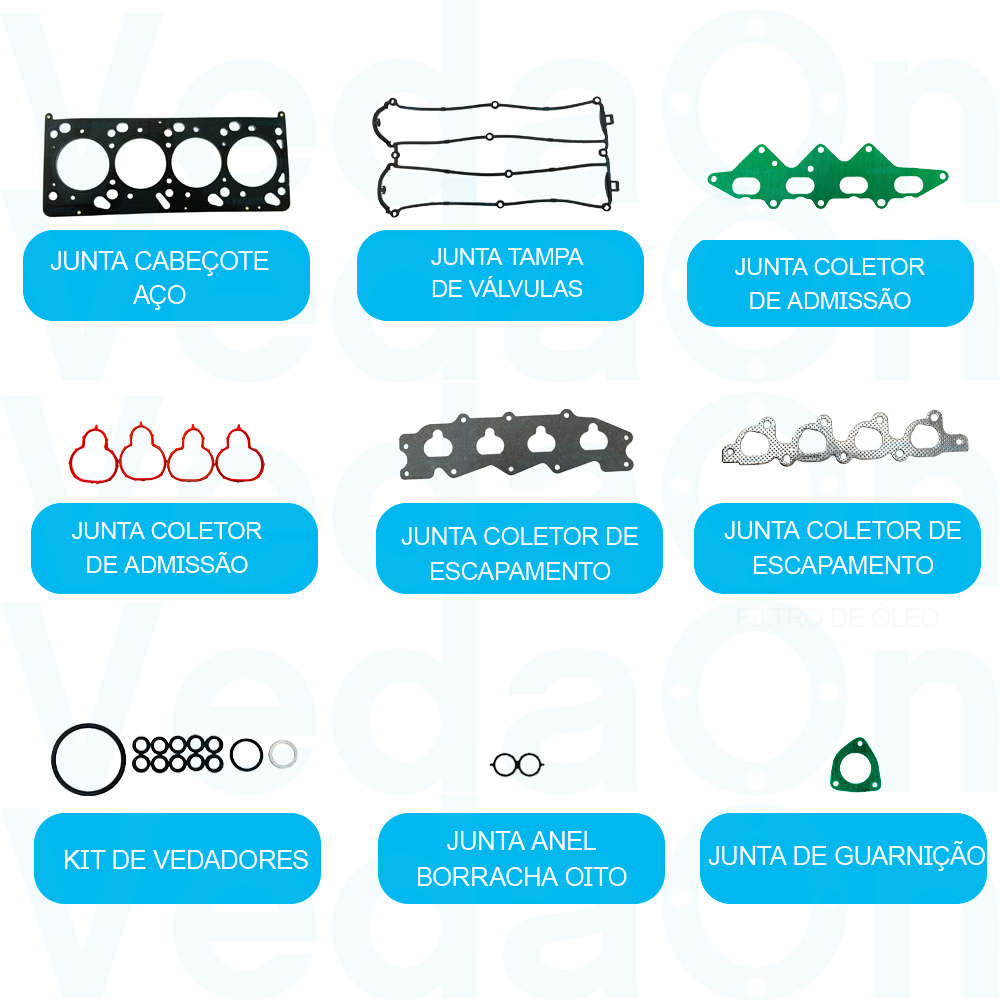 Kit Junta Motor Escort Mondeo 1.8 16V Com Cabeçote Mls - Imagem 2
