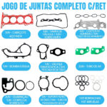 Jogo de junta completo aço Toyota Hilux SW4 2.7 16V 2TR-FE - Imagem 2