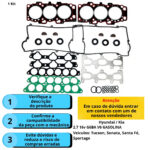 Kit Junta Superior Hyundai Tucson Santa Fé Vera Cruz 2.7 24V V6 G6BA - Imagem 4
