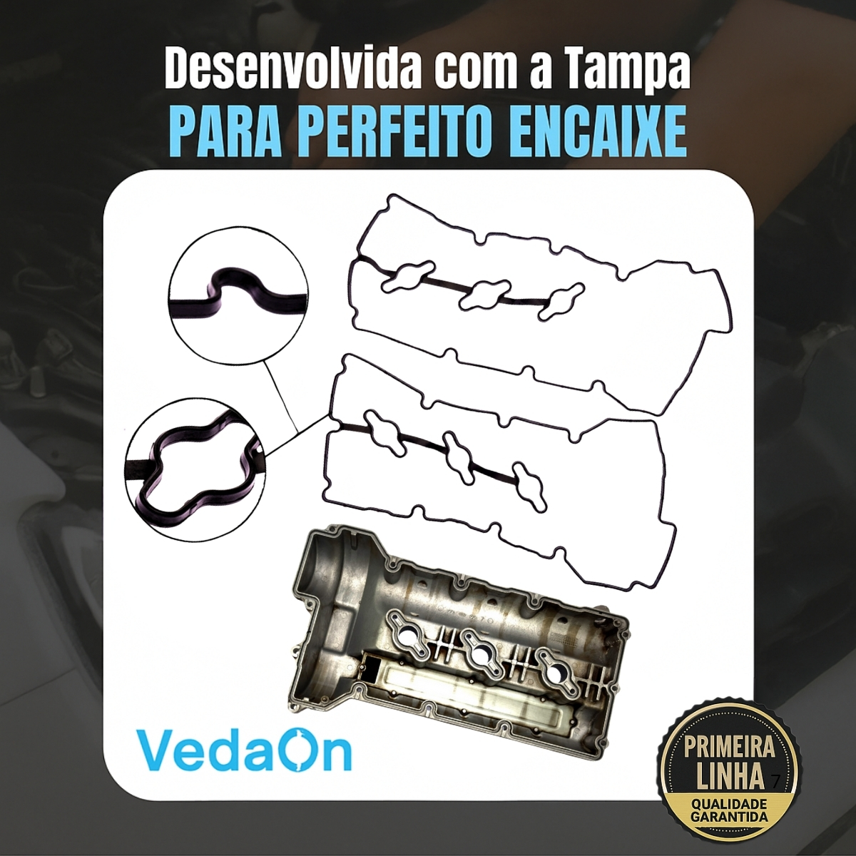 Junta Tampa de Válvula Hyundai Azera Vera Cruz Santa Fé 3.8 3.3 24V G6DB V6 V6 24V DOHC - Imagem 6