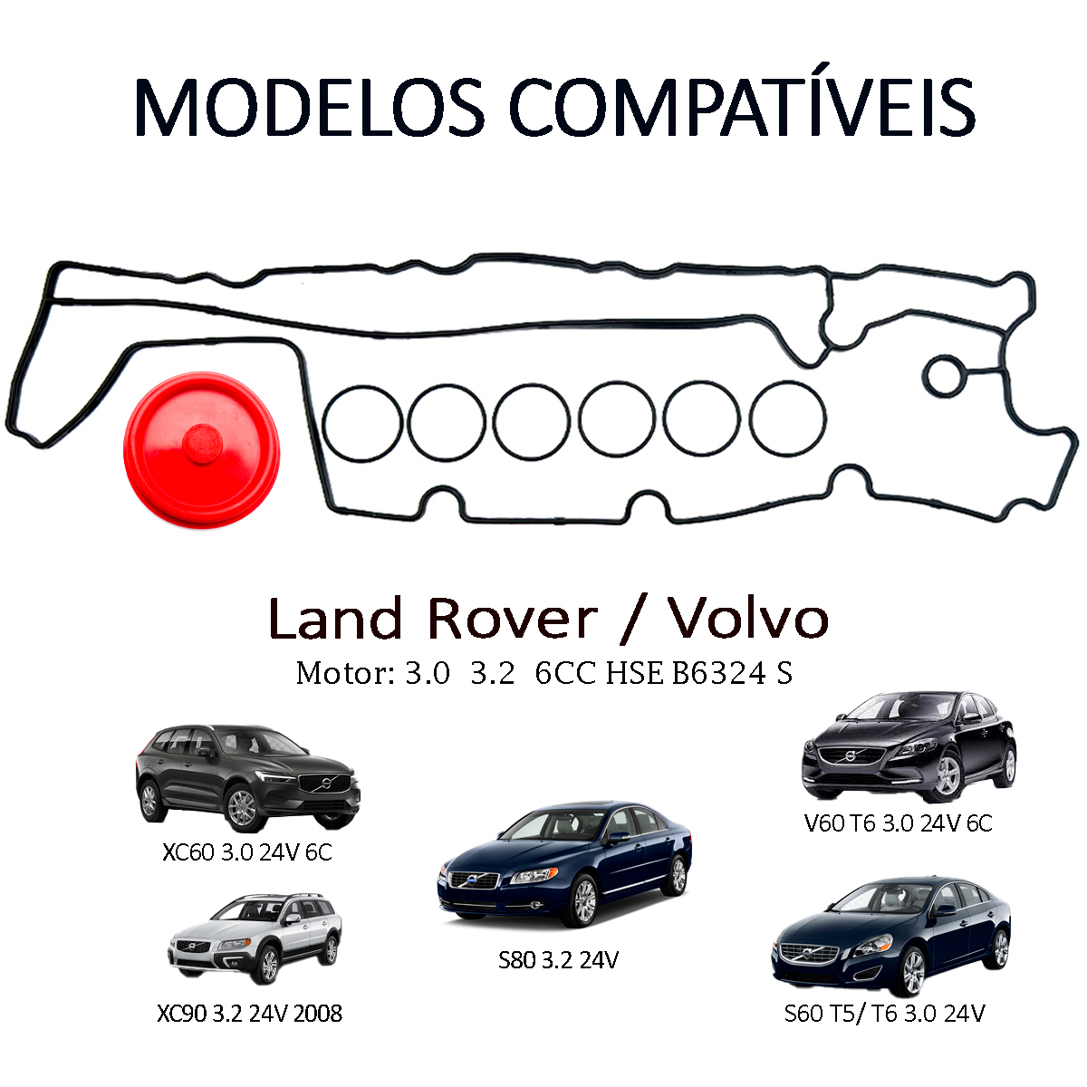 Kit Junta Tampa Válvula Land Rover Freelander 2 3.2 Completa - Imagem 3