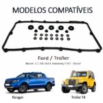 junta de tampa de válvula com vedadores de vela Ford Ranger 3.2 20V 5 Cilindros - Imagem 2
