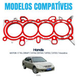 Junta De Cabeçote INOX Honda Civic 1.7 16V D17A/D17Z 2001/... - Imagem 4