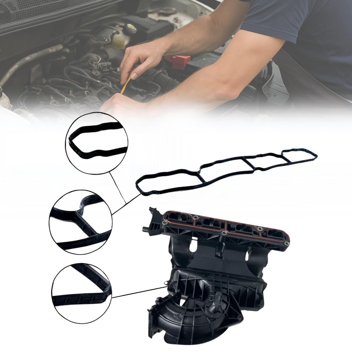 Junta De Coletor Admissão Fiat freemont jeep compass dodge journey 2.0 Ecn 2.4 16v ED3 - Imagem 4