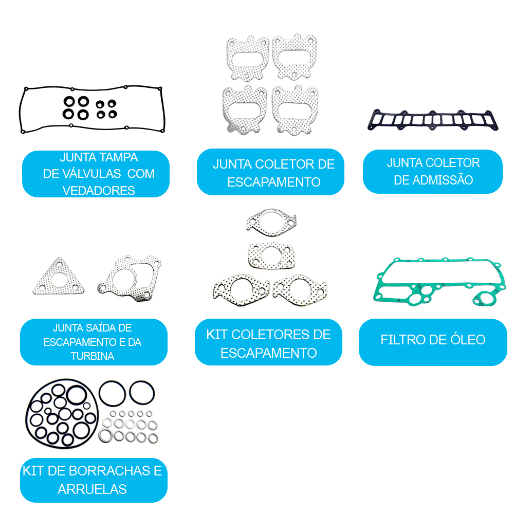 Kit De Juntas Mitsubishi Pajero / Montero Iii Motor 3.2 16V 4M41 Td Sem Cabeçote - Imagem 2