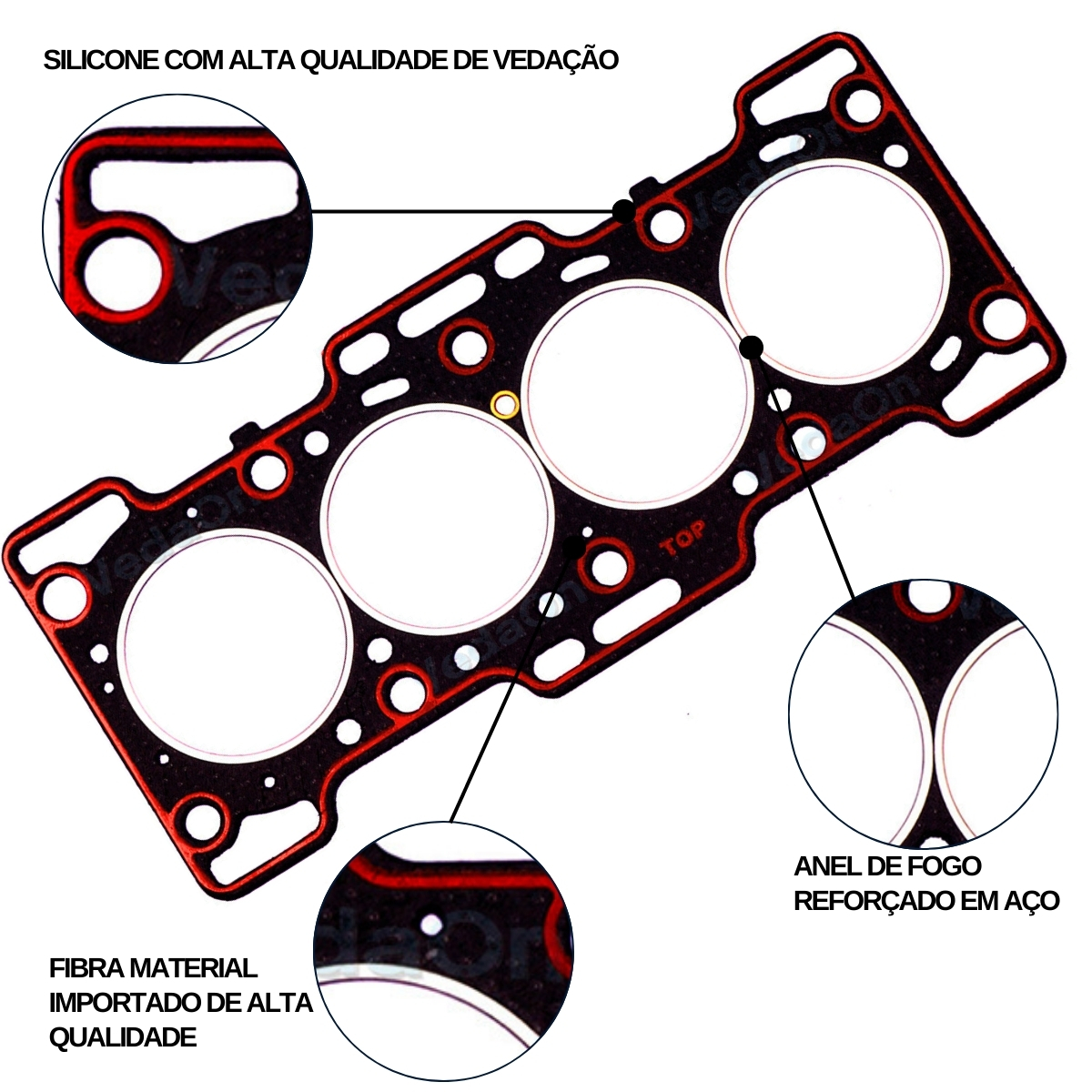 Kit Junta Superior Effa Start Picape Van M100 1.0 8V - Imagem 5