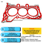 Junta Cabeçote INOX 0,85mm Hyundai HB20 1.0 12V L3 TURBO G3LC KAPPA T-GDI FLEX - Imagem 4