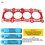 Junta Cabeçote INOX 0,40mm Fiat Palio Grand Siena Punto Uno 1.0 1.4 8V Fire Evo - Imagem 3
