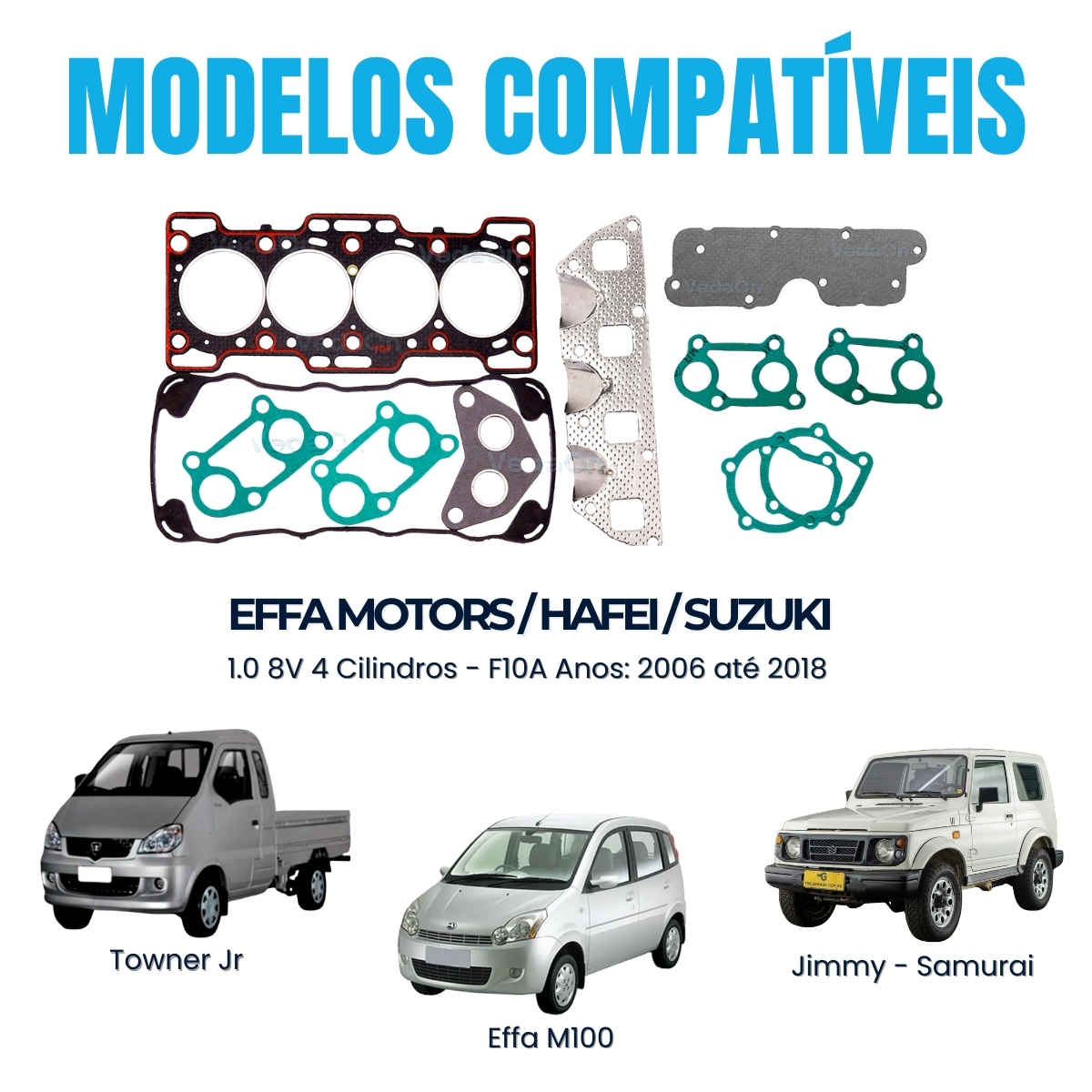 Kit Junta Superior Effa Start Picape Van M100 1.0 8V - Imagem 4