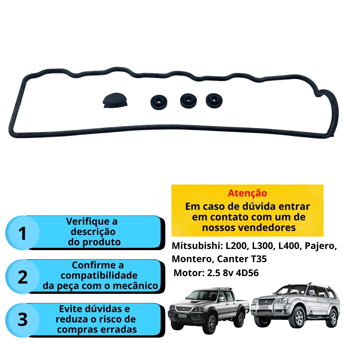 Junta Tampa Válvula kia Hyundai Hr H100 2.5 8v Dbb D4bb - Imagem 3