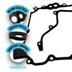 Kit Juntas Cárter (Borracha) Renault Kwid Logan Sandero 1.0 12V L3 B4D (P/ Carter de Alumínio) - Imagem 5