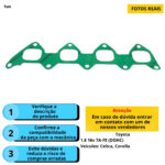 Junta Coletor Admissão Corolla 1.8 16v Dohc 7afe 1992 A 2002 - Imagem 3