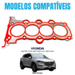 Junta Cabeçote INOX 0,60mm Hyundai New Tucson 1.6 L4 16V DOHC Gamma T-GDi G4FJ - - Imagem 4
