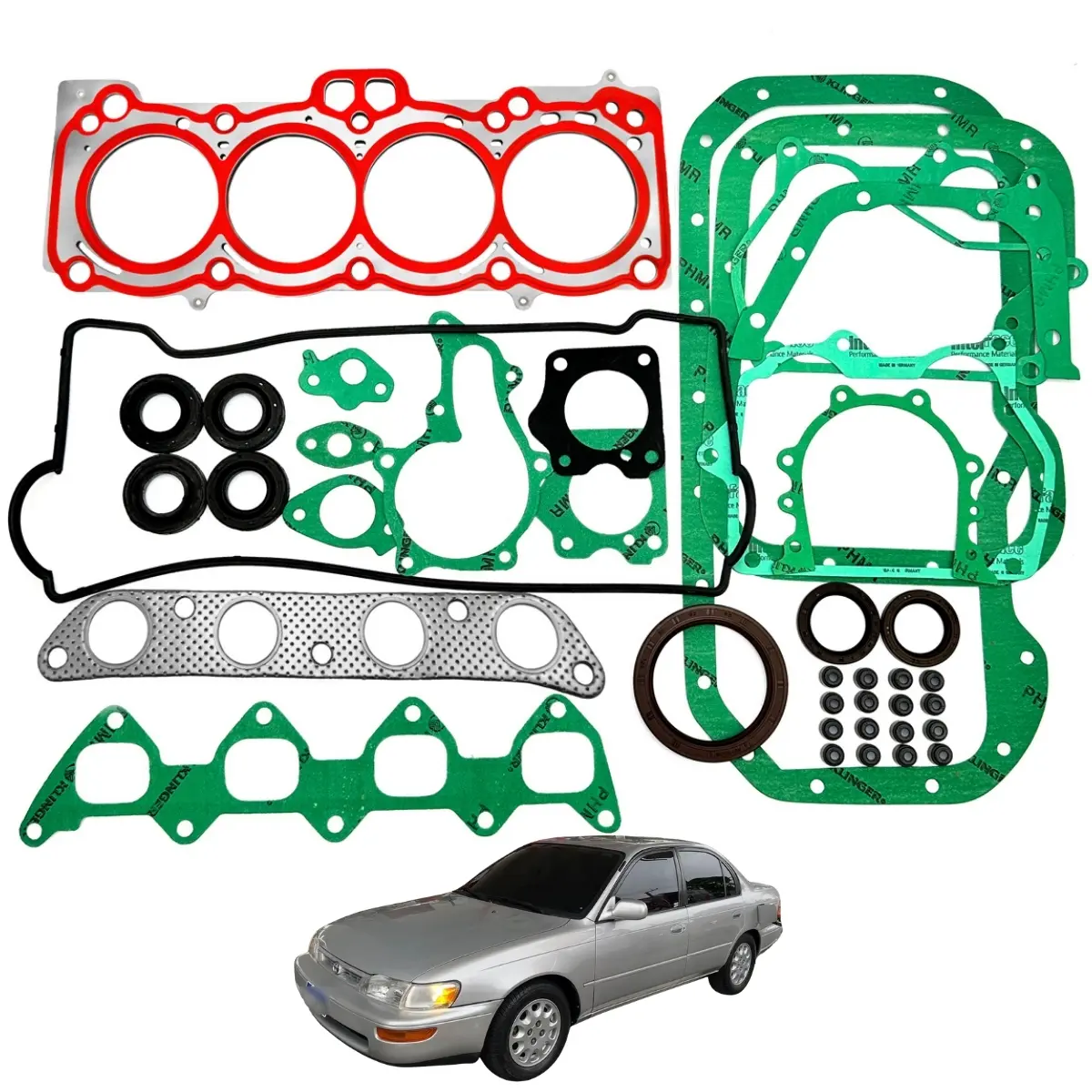 0c80e137f7b538ae1260ba1349dafc0f.webp Jogo de Juntas INOX com Retentores Toyota Corolla Antigo 1.8 L4 16V DOHC 7A-FE - Imagem 1
